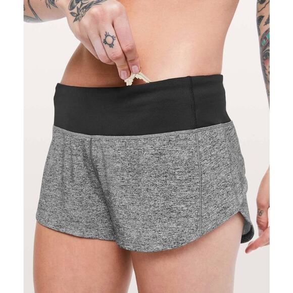 Lululemon Speed Up Short *2.5" Heather Lux Multi Black / Black - Picture 1 of 6